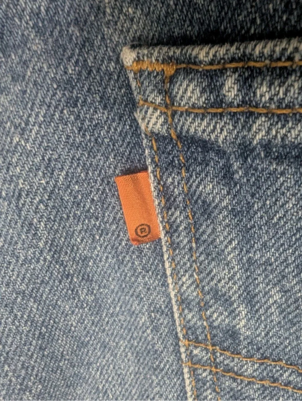 Vintage Levis 505 Jeans Mens 32x32 Orange Blank Tab Reg Straight Fit Made USA